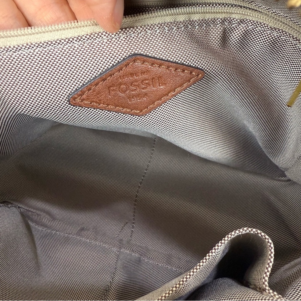 Fossil Brown Leather Cowhide Backpack - Picture 13 of 15